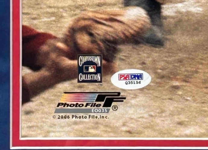 Foto autografiada de Ernie Banks 'HOF 77' 16x20 - Marco de lujo (28x30) certificado de autenticidad PSA/DNA Foto 3 de 4