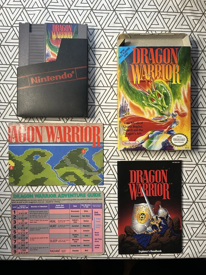 Dragon Warrior para Nintendo NES 1989 CIB con manual, mapa y tarjeta Foto 3 de 3