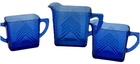 1930s Vintage Hazel Atlas Cobalt Blue Ritz Depression Glass Arrow Sugar Creamer