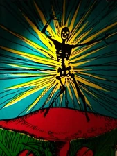 Grateful Dead Car Window Decal Shocking Skeleton Dancing on a Magic Mushroom