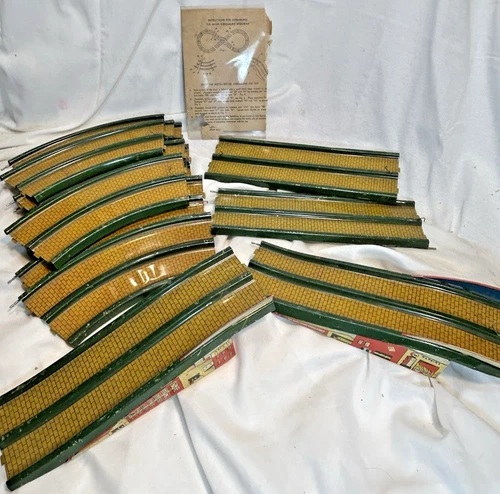 Marx Streamline Speedway Track Lot 12 Curved 2 Straight 2 Bridge Vintage Tin