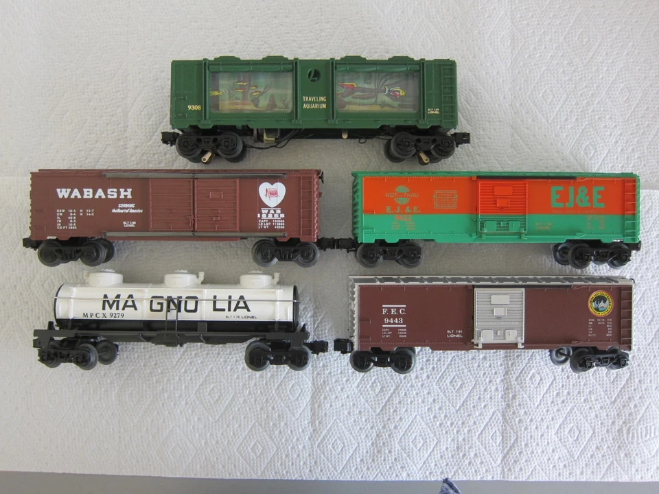 LIONEL "O" or "0-27" FREIGHT CARS, 5ea. w/OPERATING AQUARIUM CAR-NICE! $12 SHIP! - Image 3 of 4
