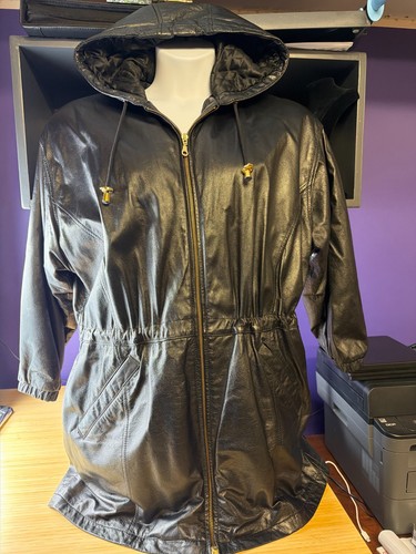 Wilsons Leather Women’s M Hooded Coat Thinsulate Insulated Black Jacket