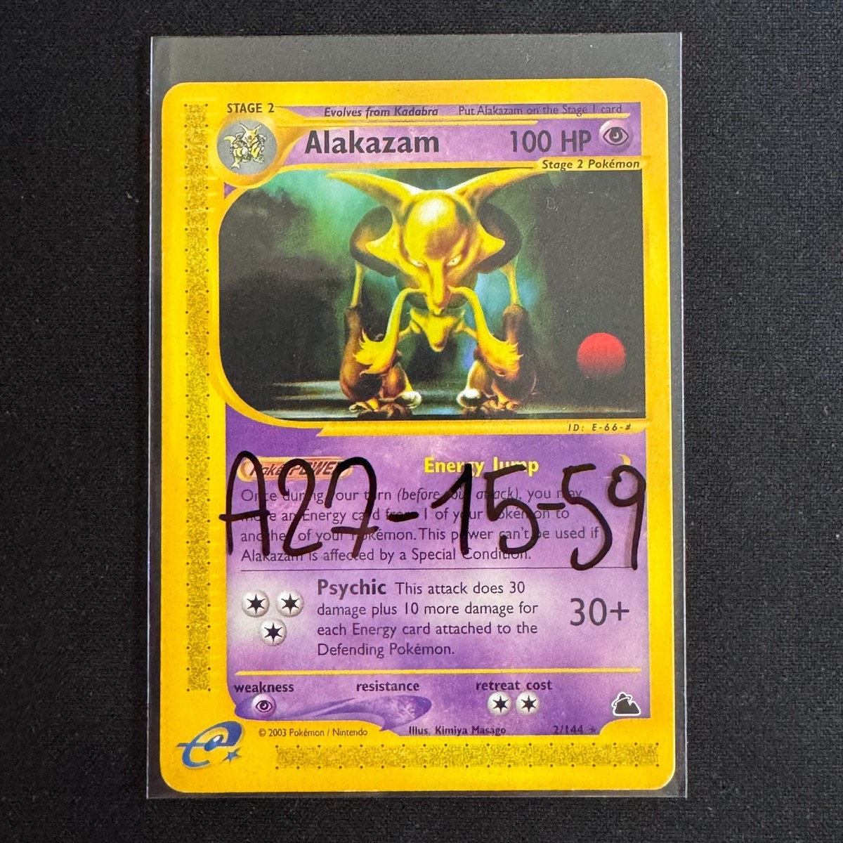 Pokemon Card Skyridge Alakazam 2/144 E-Series Pokemon Regular Non