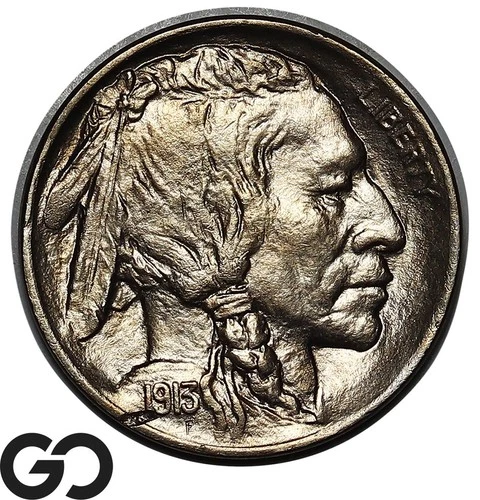 1913-D Buffalo Nickel, Solid Gem BU++, Great Look