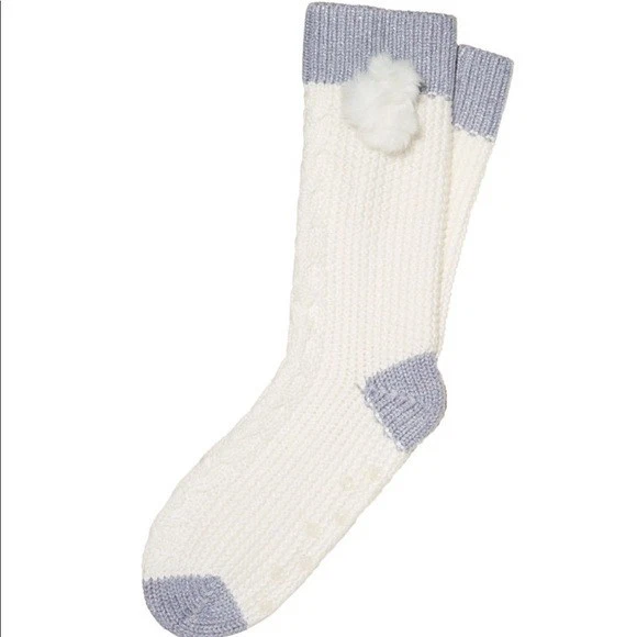 Victoria's Secret Pom-pom вязаные тапочки носки VS слоновой кости размер XS/S новый! Новый с Ярлыками - Изображение 2 из 4