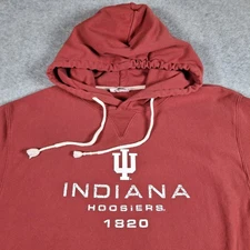 Indiana Hoosiers Hoodie Men Large Blush Red Champion Reverse Weave Sweatshirt