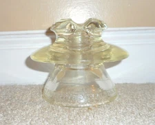 GREAT LOOKING LIGHT LEMON CD 320 PYREX GLASS INSULATOR