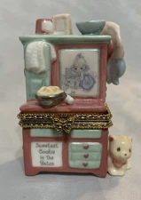 1998 Vintage Precious Moments Always Victorian Kitchen Stove Hinged Trinket  Box