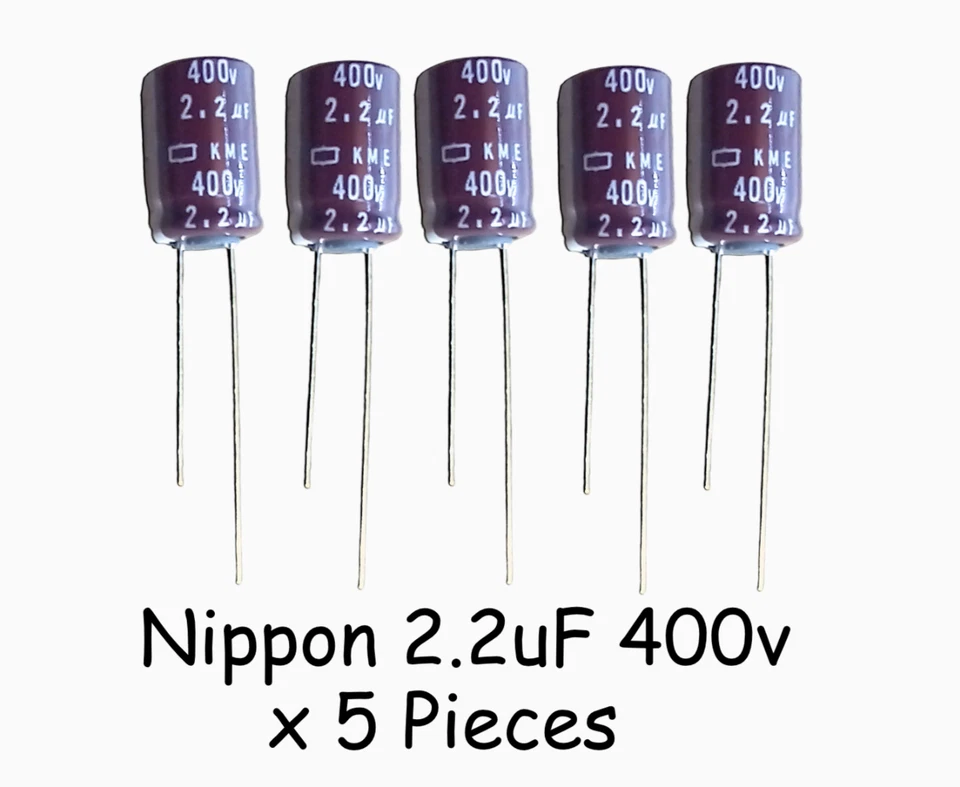 2.2uF 400v Electrolytic Capacitor - Nippon Chemi-Con KME Series Qty 5 pcs