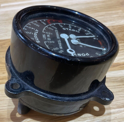 VINTAGE WW2 RAF AIRCRAFT DUNLOP BRAKE PRESSURE GAUGE - AHO3714 - Picture 4 of 5