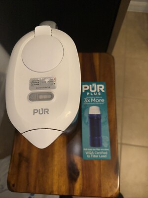 PUR 7 Cup Pitcher CR-100c Filter System, White and Blue, W/new Pur Plus Filter
