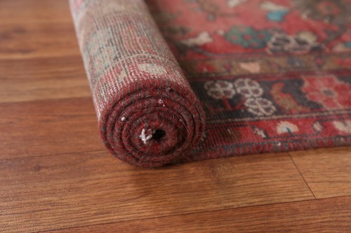 Vintage Traditional Floral Tebriz 3'x10' Runner Rug Hand-knotted Hallway Carpet - Picture 7 of 12