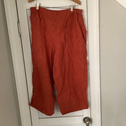 Flachs Jeanne Engelhart Leinenhose Taschen Gr. 1G breites Bein Hochhaus Lagenlook
