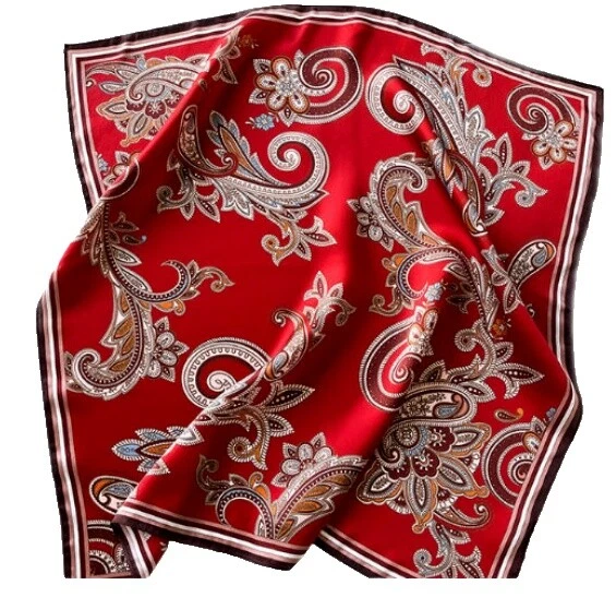 Accesorios vintage para mujer marrones 100 % seda