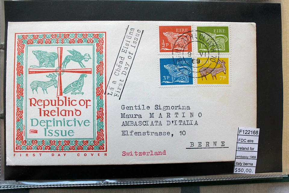 FDC EIRE IRELAND FOR EMBASSY ITALY BERNA 1969 (F122168) - Image 4 of 4