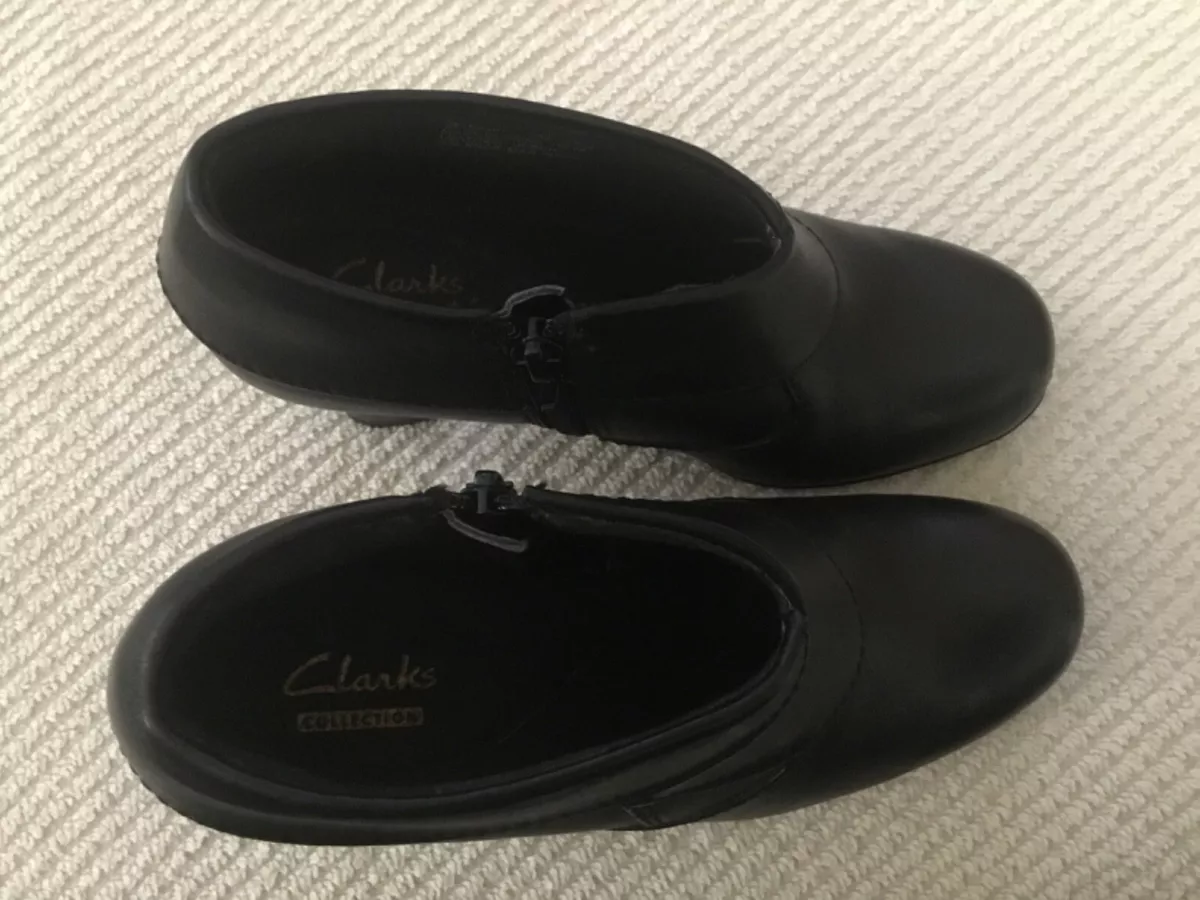 Clarks Boots Womens 6M Kalea Aleita Booties Black Leather Ankle