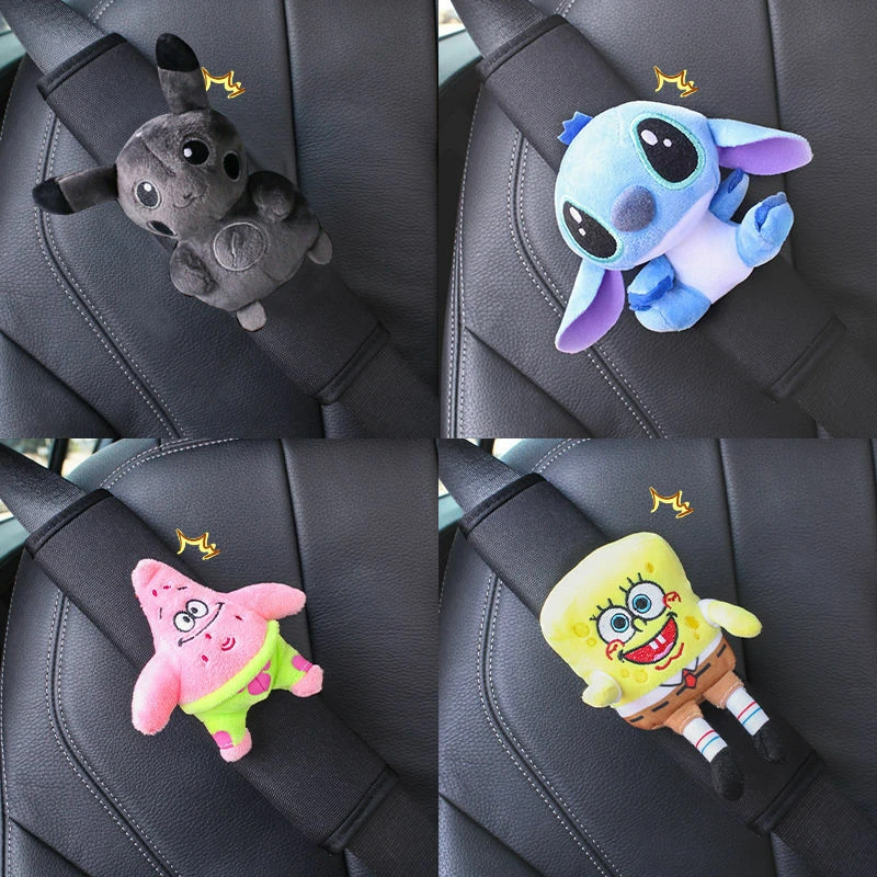 Cute Cartoon Car Seat Belt cover for Women Shoulder Pad Protection Plush  Padding