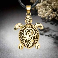 Pendant Necklace Unique Trendy Vintage Golden Lucky Sea Turtle Men Women Fashion