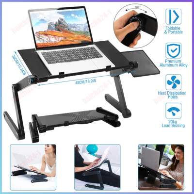 360° Adjustable Laptop Table Stand Lap Sofa Bed Tray Foldable PC Notebook Desk