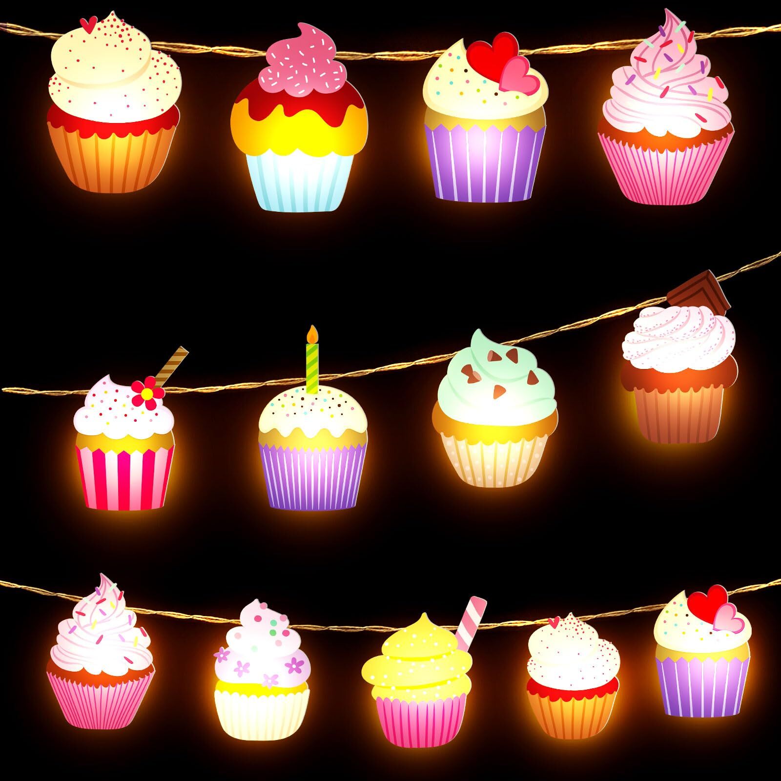 Cupcake Fairy String Lights for Wedding Birthday Party Decor-image