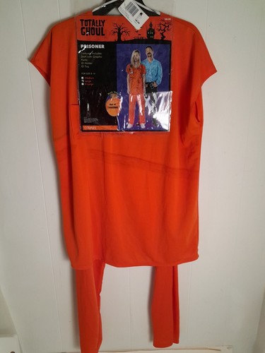 Costume uniforme prigioniero criminale condannato arancione donna adulto grande - Foto 2 di 6