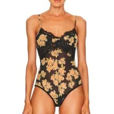 Free People Monday Morning Bodysuit Antique Black Intimately Free Size Med.