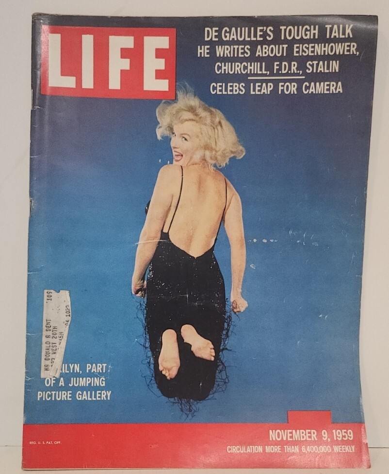 Old Vintage LIFE Magazine Marilyn Monroe Jumping Cover November 9