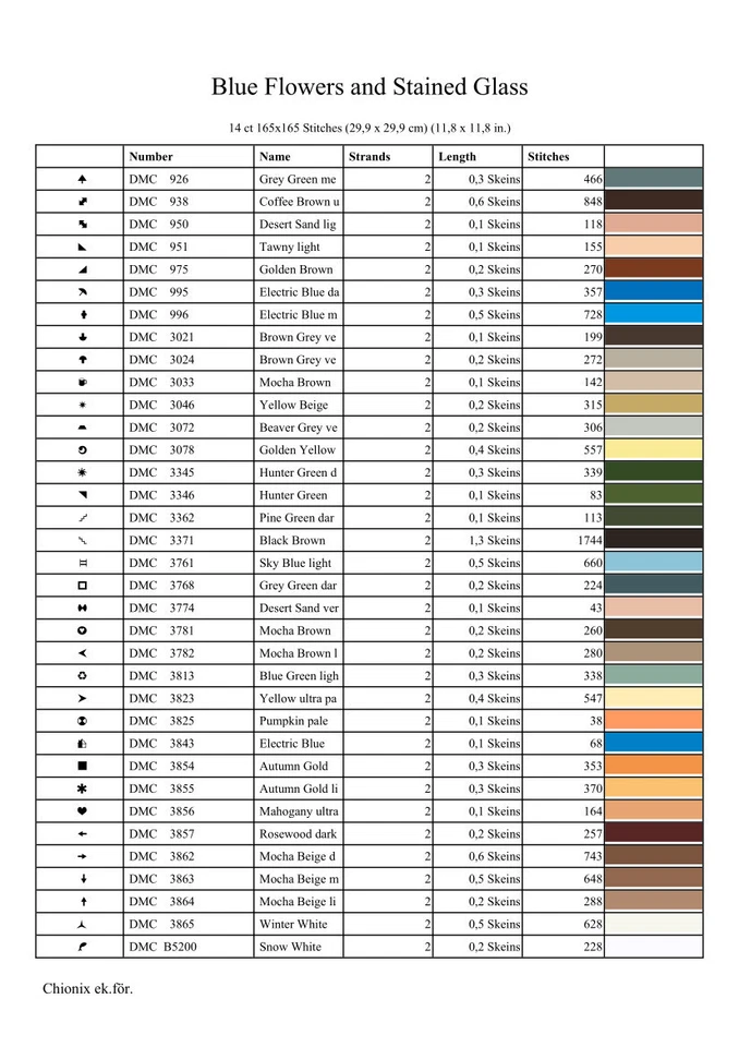 Blue flowers and stained glass, steampunk style. PatternKeeper compatible PDF - Image 2 of 4