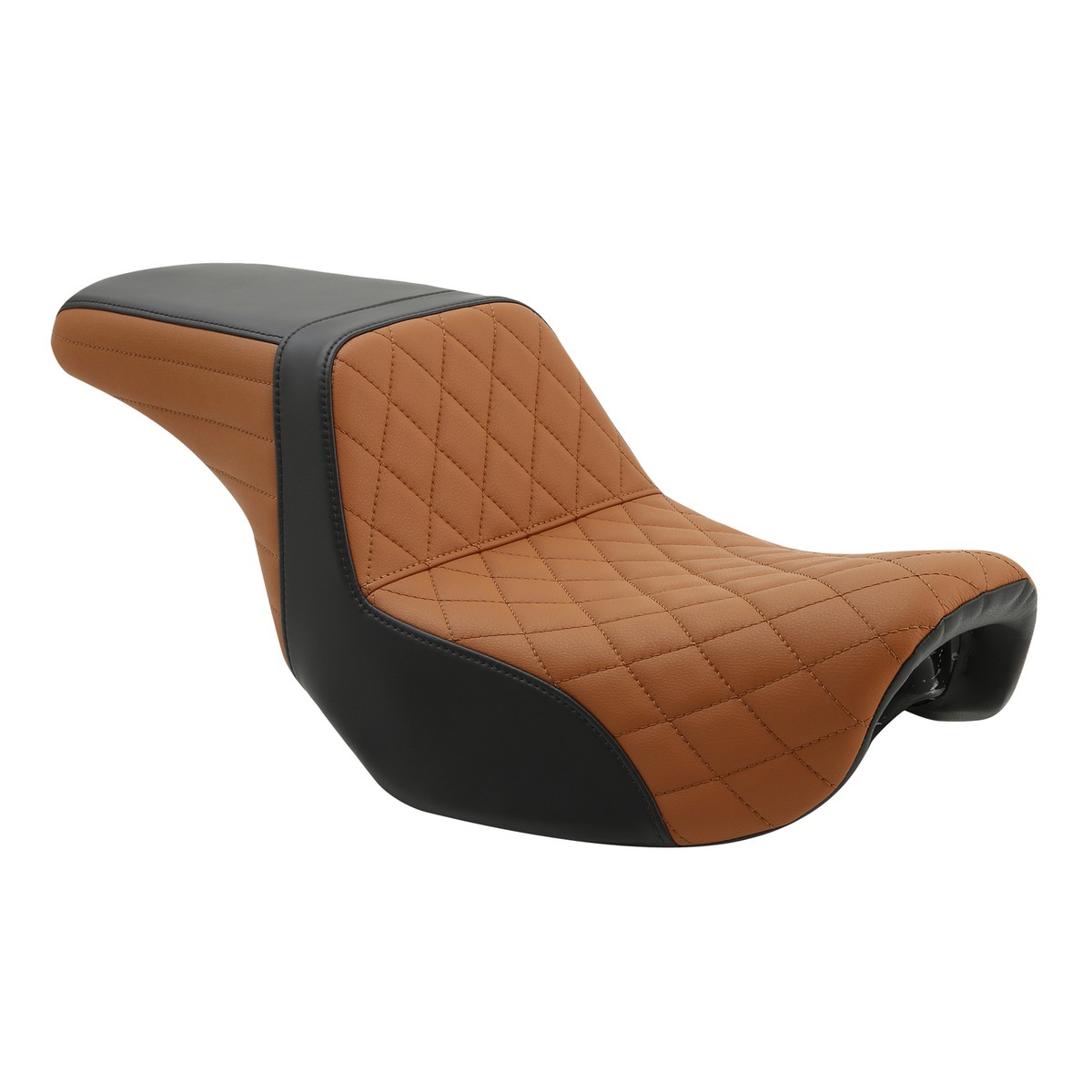 Brown Step-Up Driver Passenger Seat Fit For Harley Dyna Super