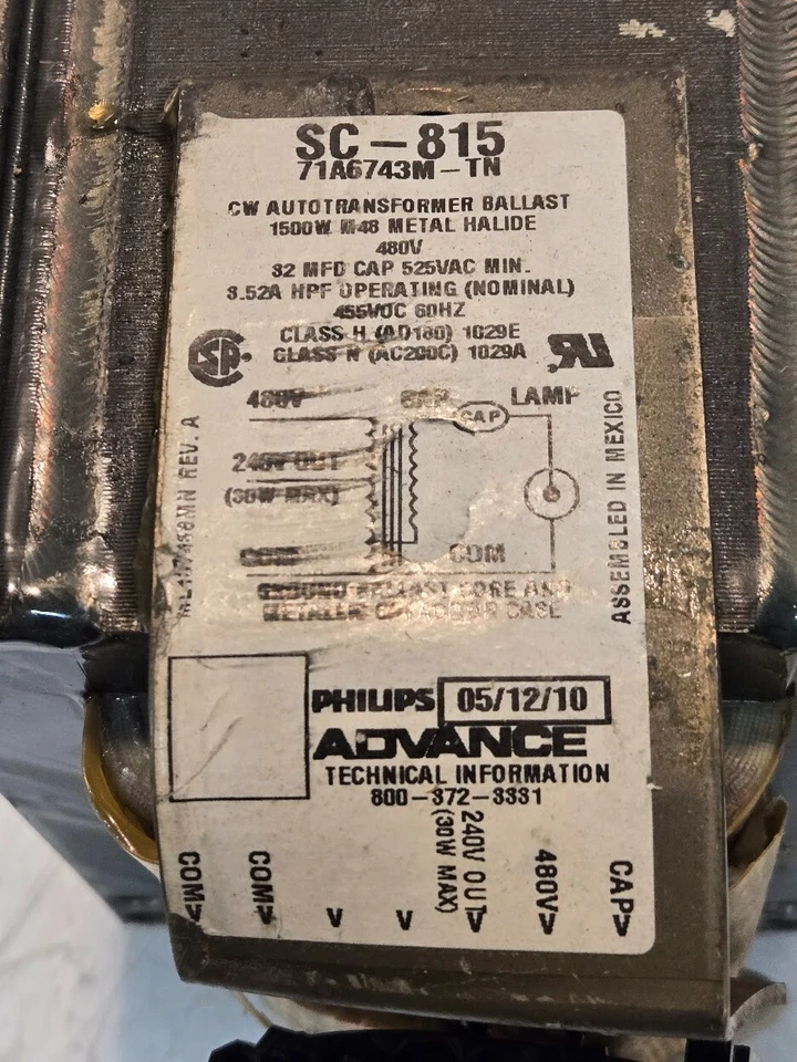Philips Advance SC-815 Transformer | 71A6743M-TN | 1500W M48 Metal Halide - Image 2 of 4