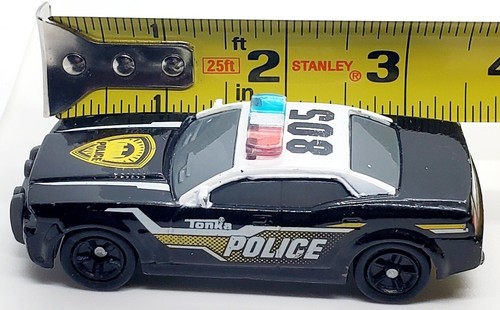 2013 TONKA FUNRISE #805 BLACK 1:55 DIECAST 3 1/2" POLICE CAR W/ WHITE & YELLOW - Picture 5 of 6