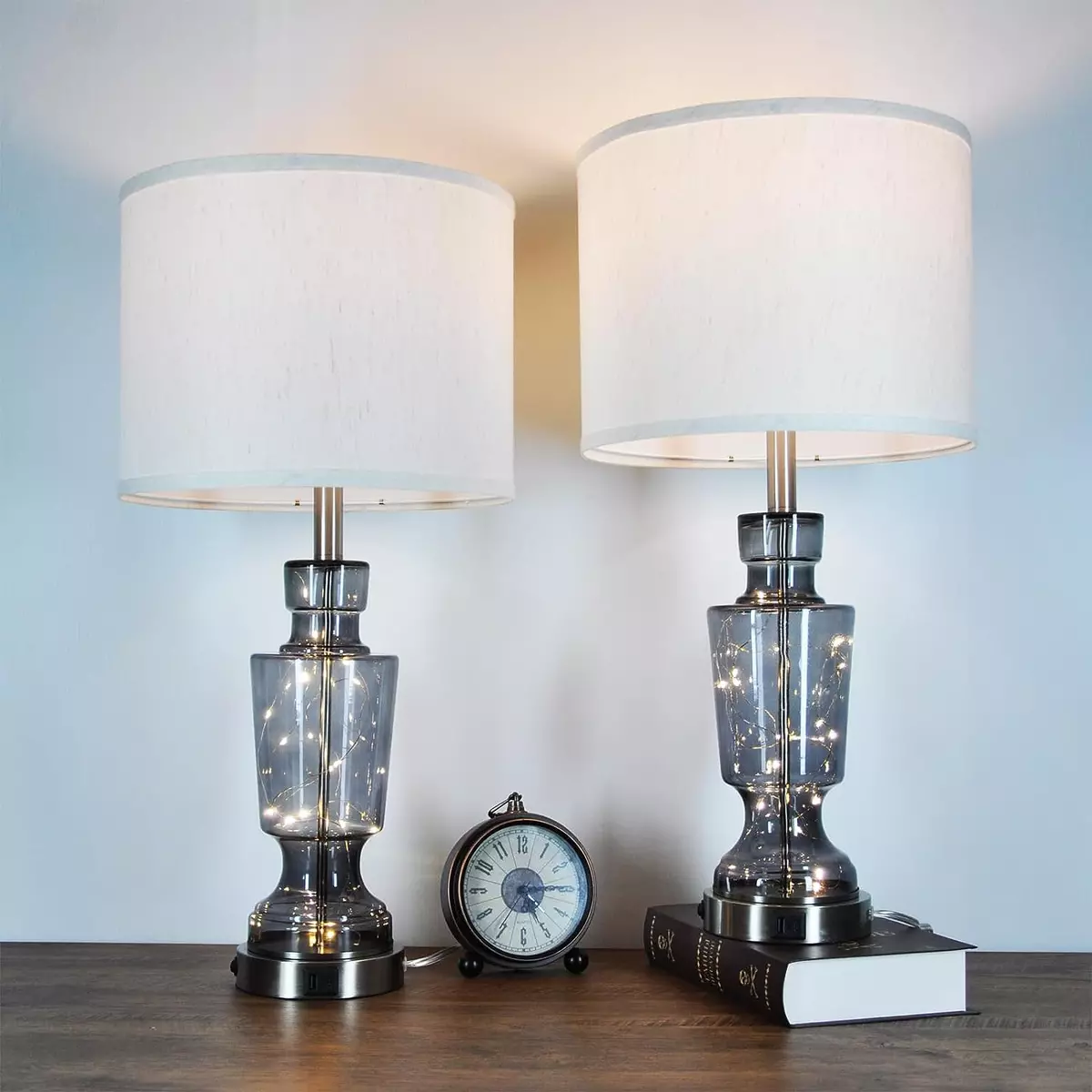 Glass table lamps 2024 set of 2