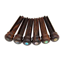 Blisstime 6pcs Rosewood Guitar Bridge Pins Inlaid Abalone Dot  Assorted Colors 