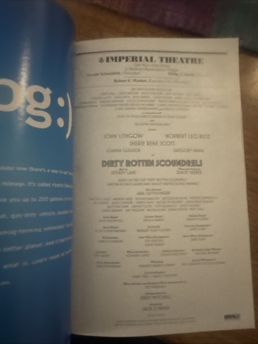 Dirty Rotten Scoundrels playbill Imperial theatre April 2006 Jonathan Pryce - Picture 3 of 3