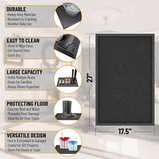 Ottomanson Indoor/Outdoor Boot Tray Non-Slip Doormat 17.5" x 27" Modern Entryway
