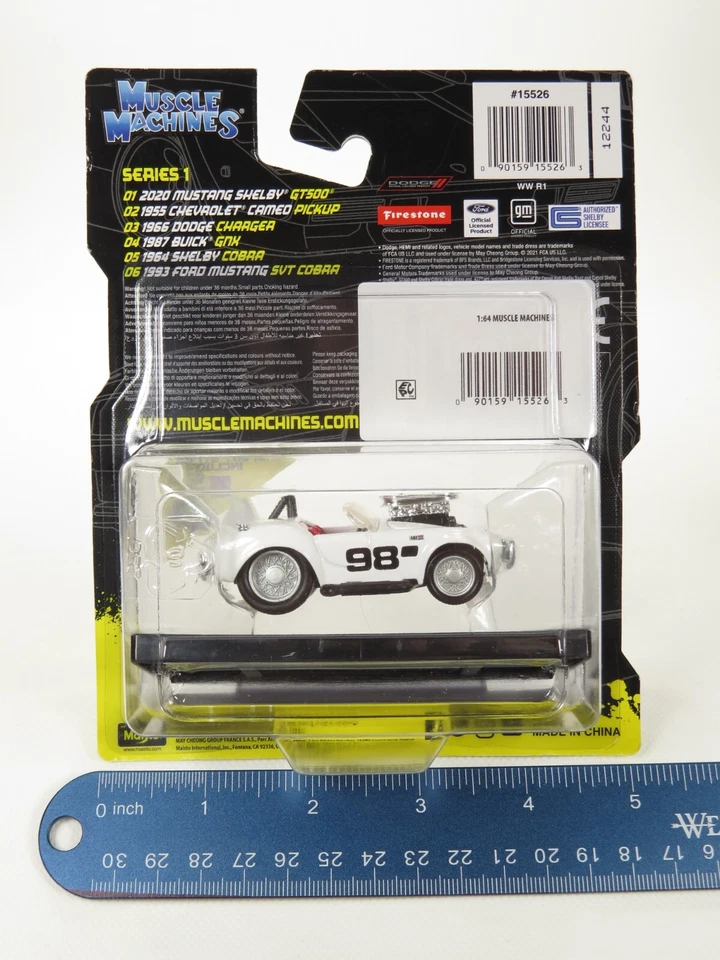 Muscle Machines 1:64 Die Cast Lot 64 Cobra, 66 GT40, 41 Willys, 49 Merc, 70 Olds - Image 3 of 4