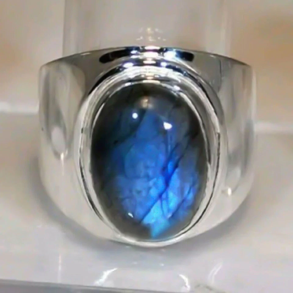 Labradorite Gemstone 925 Sterling Silver Handmade Jewelry Ring Gift For Her - Image 2 of 3