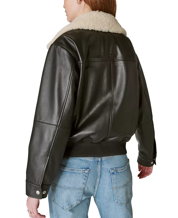 Lucky Brand Sheep Leather Bomber Jacket MSRP $499 Size XXL # 6D 2006 Blm Lucky Brand Sheep Leather Bomber Jacket MSRP $499 Size XXL # 6D 2006 Blm