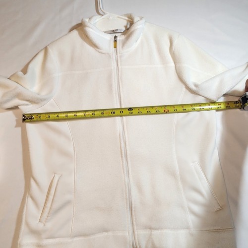 Izod PerformX Fleece Full Zip Womens Coat Jacket White Size Large - Picture 17 of 22