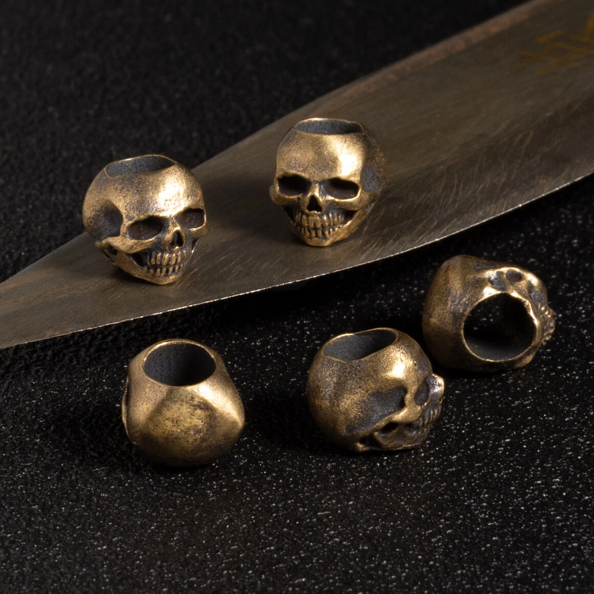 Brass shop skull beads