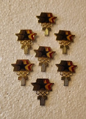 Vintage 1984 L.A. Summer Olympic Games Transamerica Insurance Provider 7 Pin Set