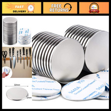 20 Pack Strong Neodymium Disc Magnets with Adhesive - Powerful Silver Magnets
