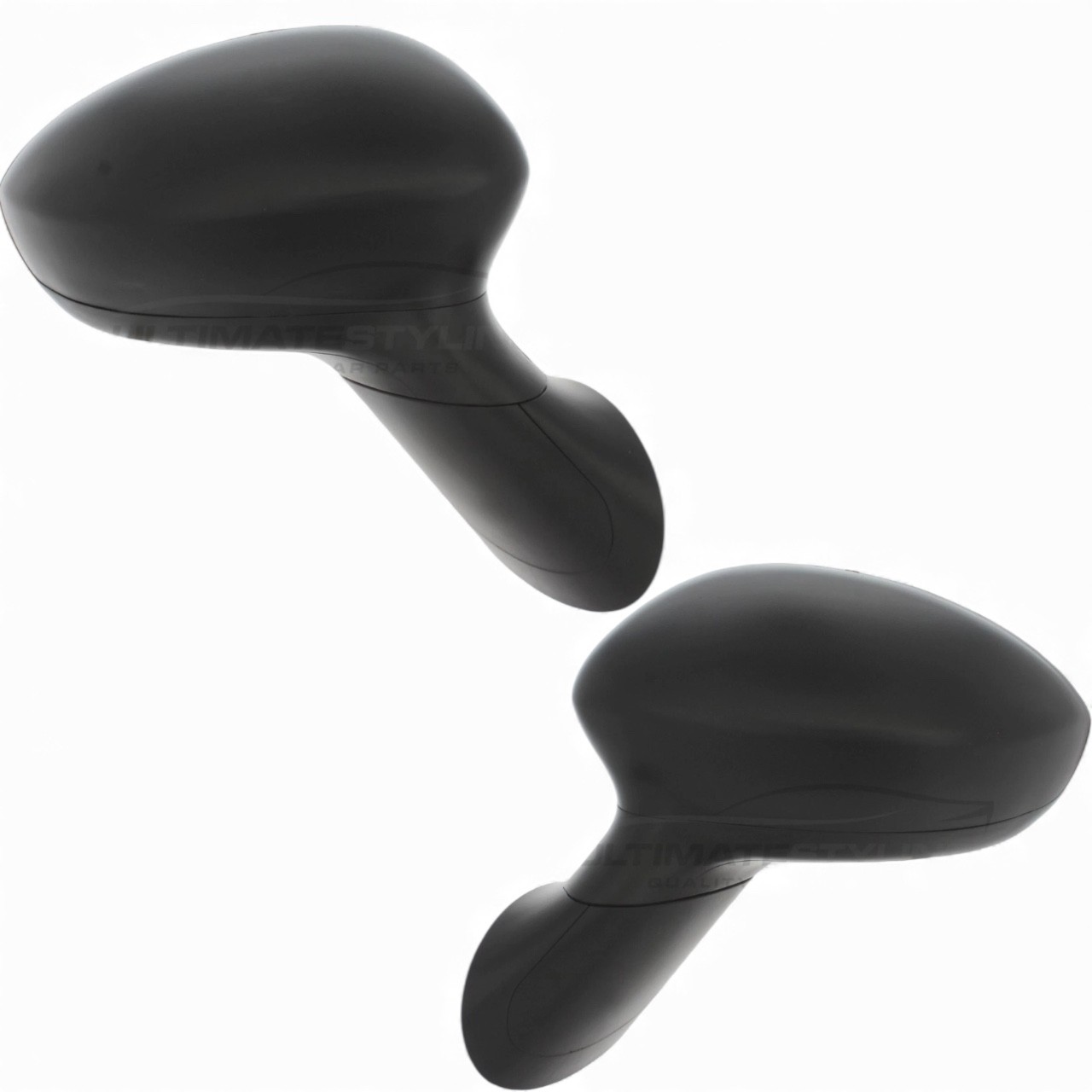 Wing Door Mirrors Fits Fiat 500 2008-  Electric With Black Cover Left + Right