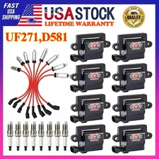 UF271 Square Ignition Coil & Spark Plug Wire For Chevy GMC 4.8L 5.3L 6.0L 8.1L