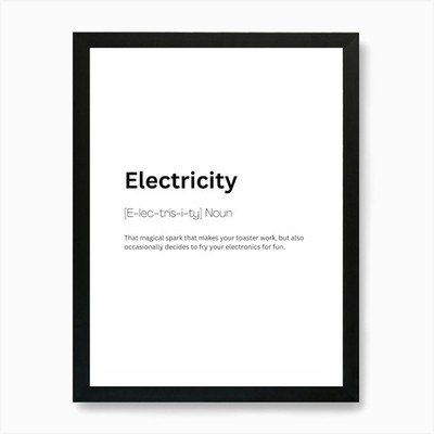 Electricity Definition Meaning Art  Framed Wall Art Poster Canvas Print Picture
