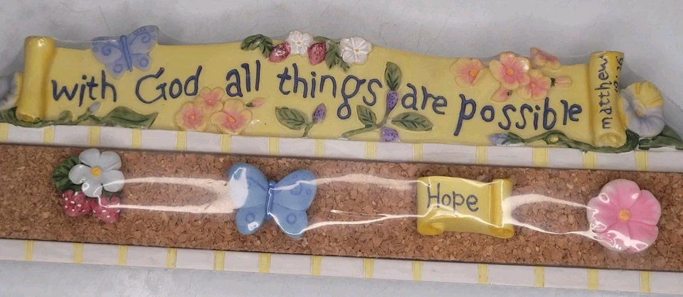 Lady Jayne Magnetic Or Hang Message Cork Board with God all things are possible - Image 4 of 4