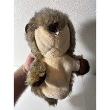 Vintage Daphne Beaver Plush Hand Puppet Made in USA Stuffed Animal Furry Toy 16"