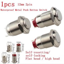 Bouton Poussoir Interrupteur Self-Resetting Tête Plate Haut Métal Puissance