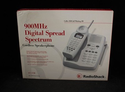 Vintage Mid 1990s Radio Shack White Cordless Landline Phone -Plastic Antennas